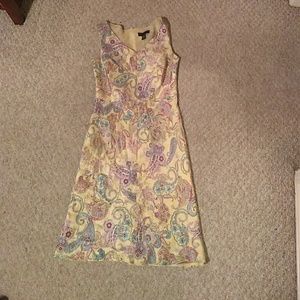 Yellow dress with multi color paisley